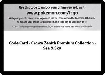 Code Card - Sea & Sky Premium Collection, SWSH: Crown Zenith P583524