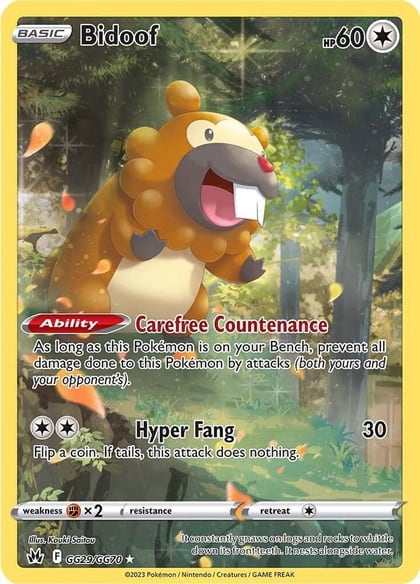 Bidoof, SWSH: Crown Zenith: Galarian Gallery GG29/GG70