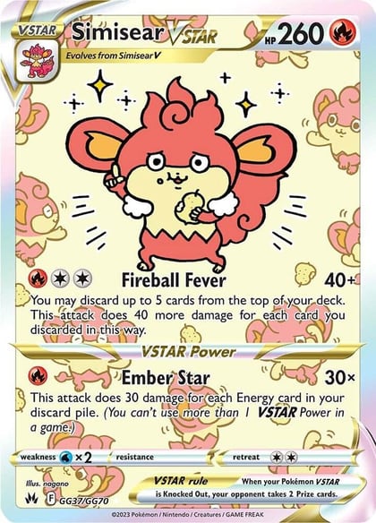 Simisear VSTAR, SWSH: Crown Zenith: Galarian Gallery GG37/GG70