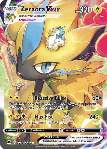 Zeraora VMAX, SWSH: Crown Zenith: Galarian Gallery GG42/GG70