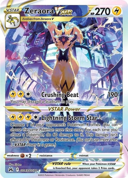 Zeraora VSTAR, SWSH: Crown Zenith: Galarian Gallery GG43/GG70
