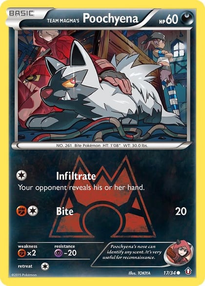 Team Magma's Poochyena, Double Crisis 17/34