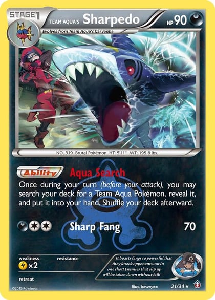 Team Aqua's Sharpedo, Double Crisis 21/34