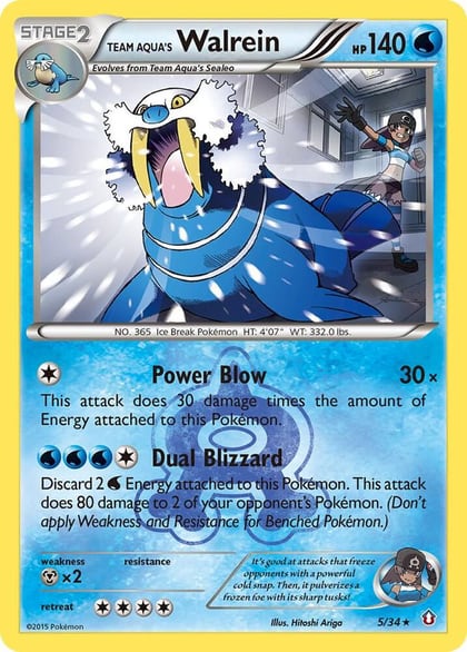 Team Aqua's Walrein, Double Crisis 5/34