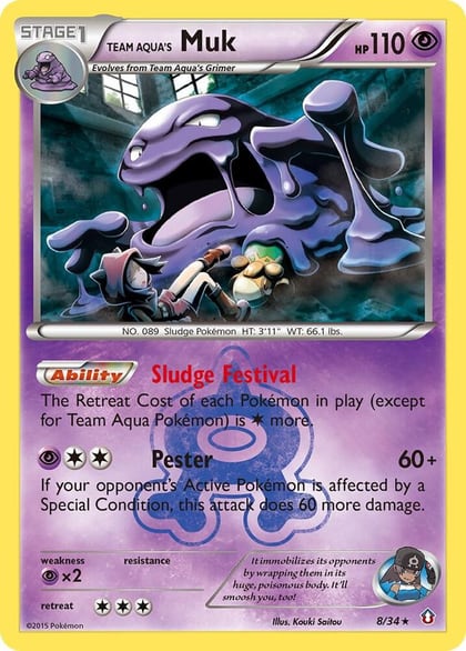 Team Aqua's Muk, Double Crisis 8/34