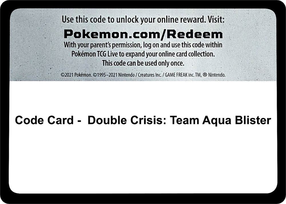 Code Card - Double Crisis: Team Aqua Blister, Double Crisis P491230