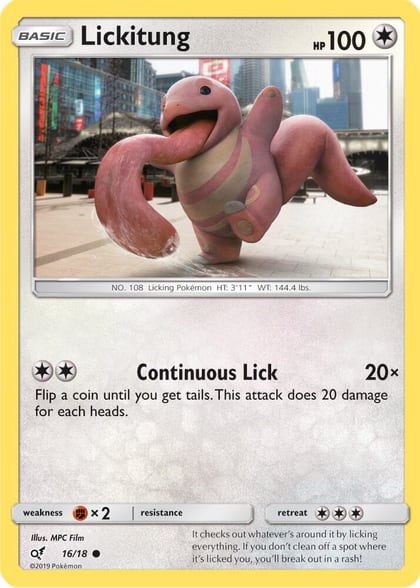 Lickitung (Holo Common), Detective Pikachu 16/18