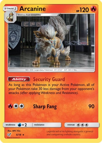 Arcanine, Detective Pikachu 6/18