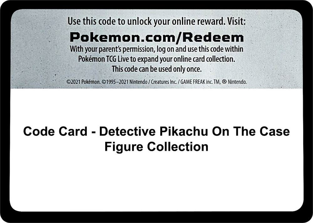 Code Card - Detective Pikachu On The Case Figure Collection, Detective Pikachu P267732