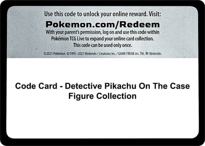 Code Card - Detective Pikachu On The Case Figure Collection, Detective Pikachu P267732