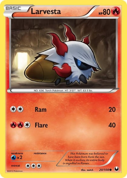 Larvesta (20), Dark Explorers 20/108