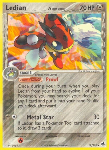 Ledian (Delta Species), Dragon Frontiers 18/101