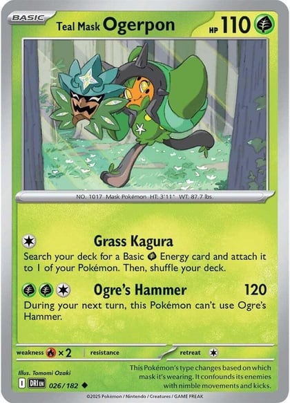 Teal Mask Ogerpon, SV10: Destined Rivals 026/182