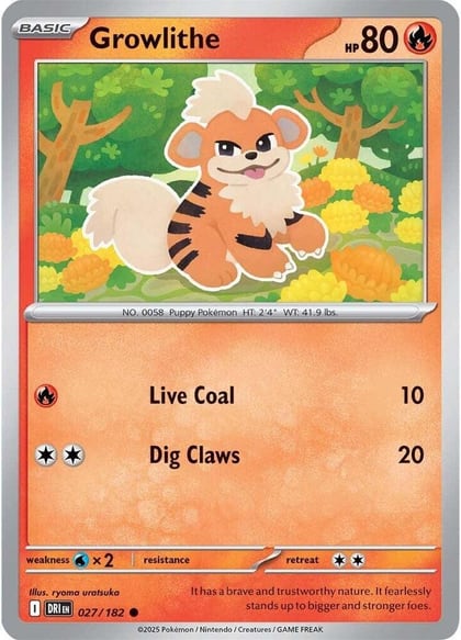 Growlithe, SV10: Destined Rivals 027/182