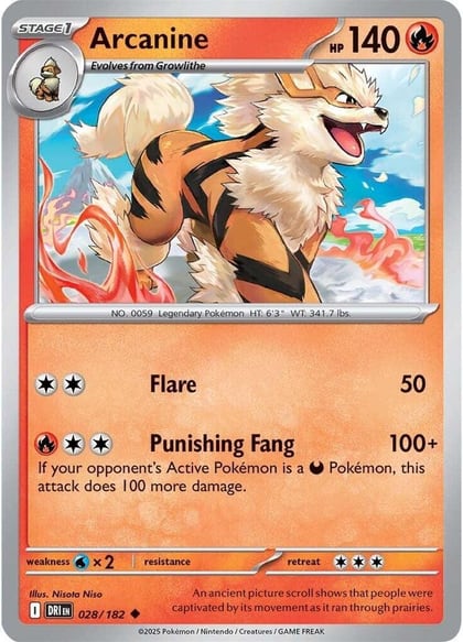 Arcanine, SV10: Destined Rivals 028/182