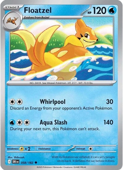 Floatzel, SV10: Destined Rivals 058/182
