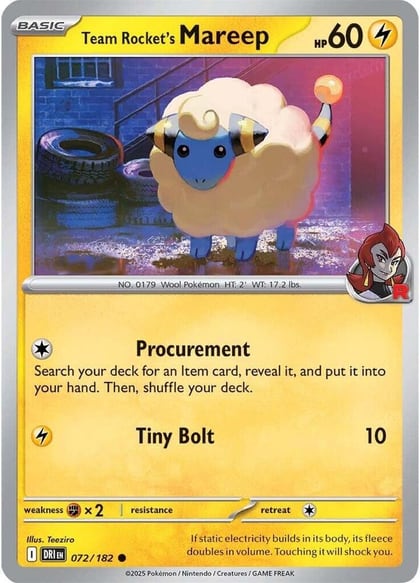 Team Rocket's Mareep, SV10: Destined Rivals 072/182