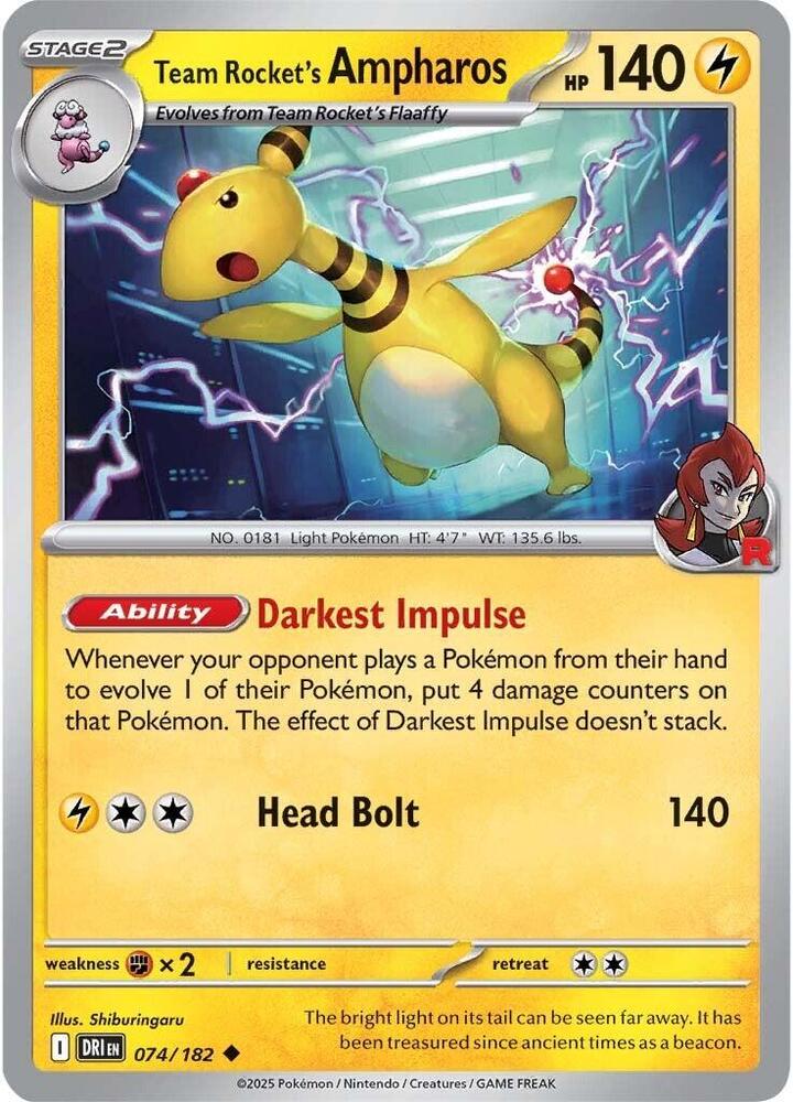 Team Rocket's Ampharos, SV10: Destined Rivals 074/182