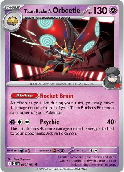 Team Rocket's Orbeetle - 089/182, SV10: Destined Rivals 089/182