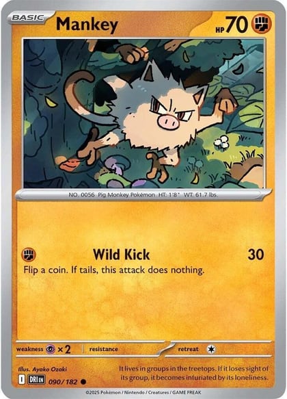 Mankey, SV10: Destined Rivals 090/182