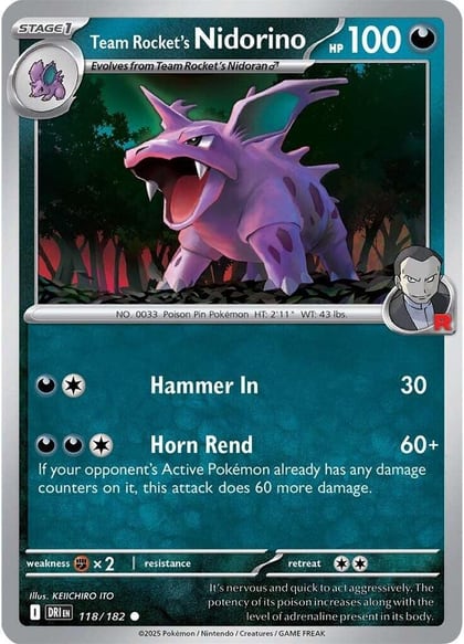 Team Rocket's Nidorino, SV10: Destined Rivals 118/182