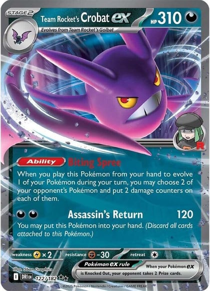 Team Rocket's Crobat ex - 122/182, SV10: Destined Rivals 122/182