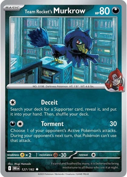 Team Rocket's Murkrow - 127/182, SV10: Destined Rivals 127/182