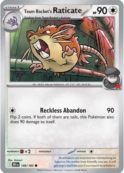 Team Rocket's Raticate - 148/182, SV10: Destined Rivals 148/182