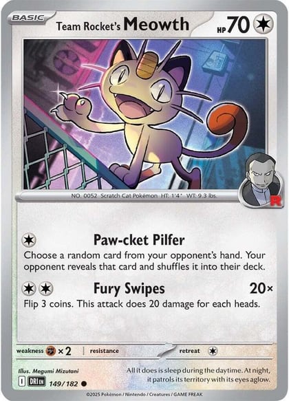 Team Rocket's Meowth, SV10: Destined Rivals 149/182