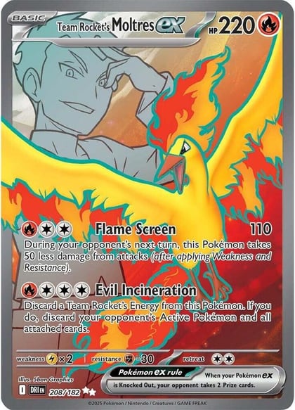 Team Rocket's Moltres ex - 208/182, SV10: Destined Rivals 208/182