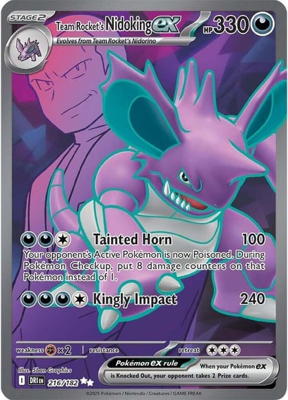 Team Rocket's Nidoking ex - 216/182, SV10: Destined Rivals 216/182