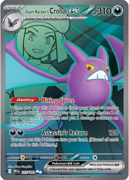 Team Rocket's Crobat ex - 217/182, SV10: Destined Rivals 217/182