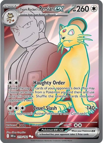 Team Rocket's Persian ex - 219/182, SV10: Destined Rivals 219/182