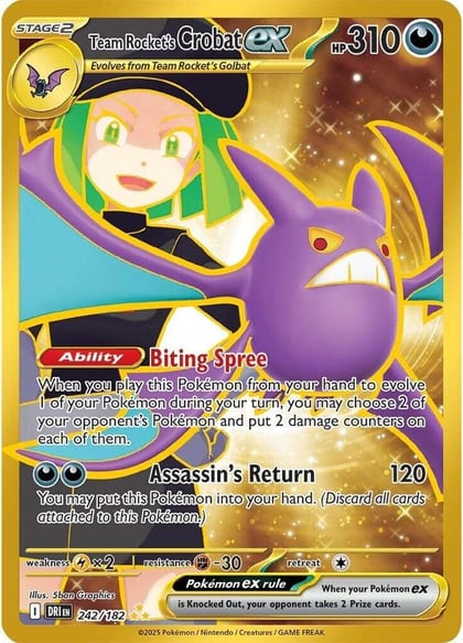 Team Rocket's Crobat ex - 242/182, SV10: Destined Rivals 242/182