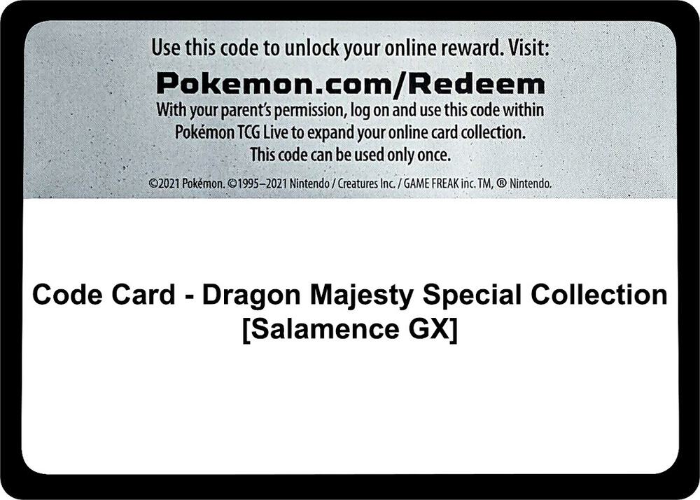 Code Card - Dragon Majesty Special Collection [Salamence GX], Dragon Majesty P267744