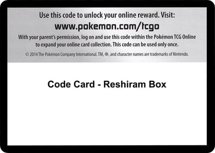 Code Card - Reshiram Box, Emerging Powers P280532