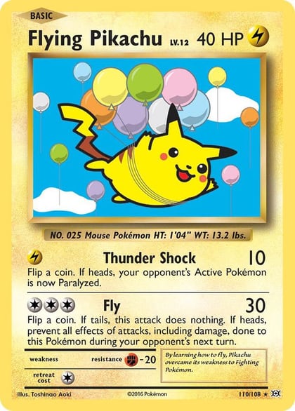 Flying Pikachu, XY - Evolutions 110/108