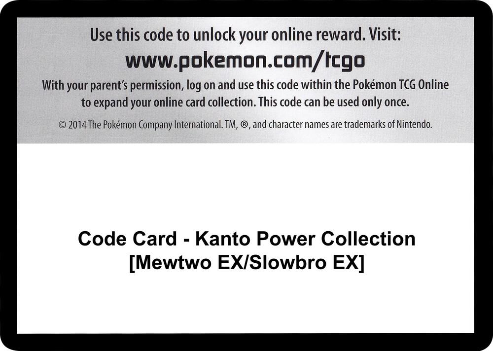 Code Card - Kanto Power Collection [Mewtwo EX/Slowbro EX], XY - Evolutions P251536