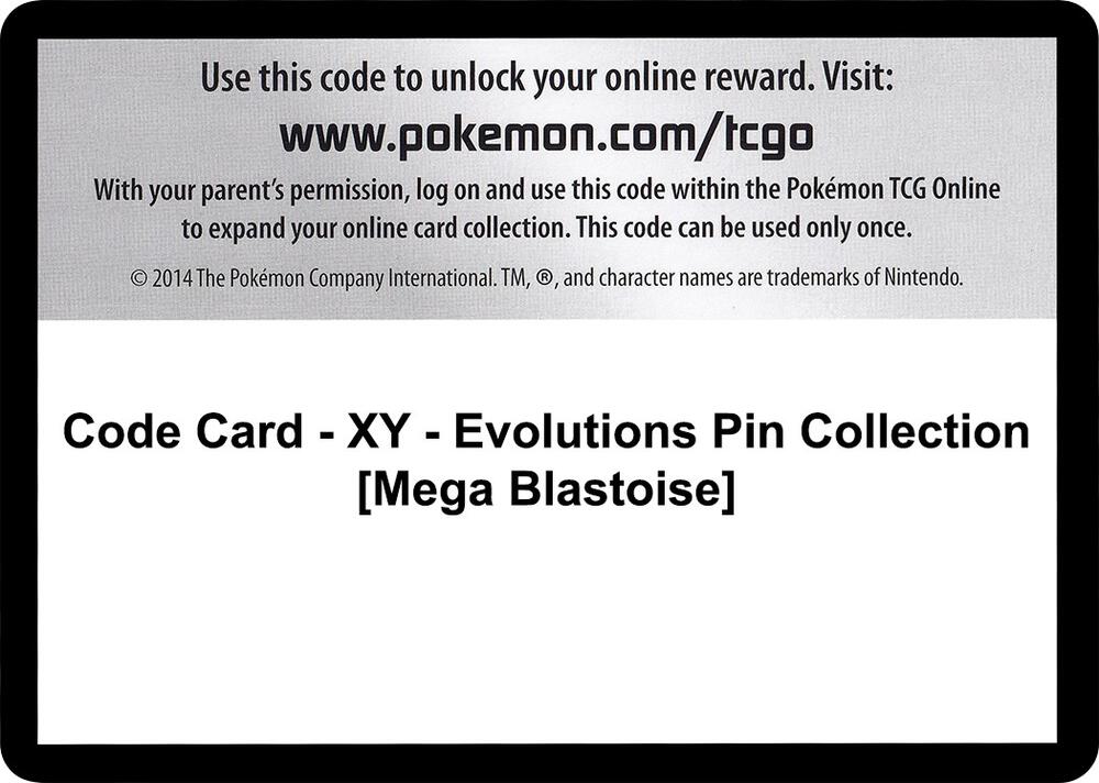 Code Card - XY - Evolutions Pin Collection [Mega Blastoise], XY - Evolutions P280376