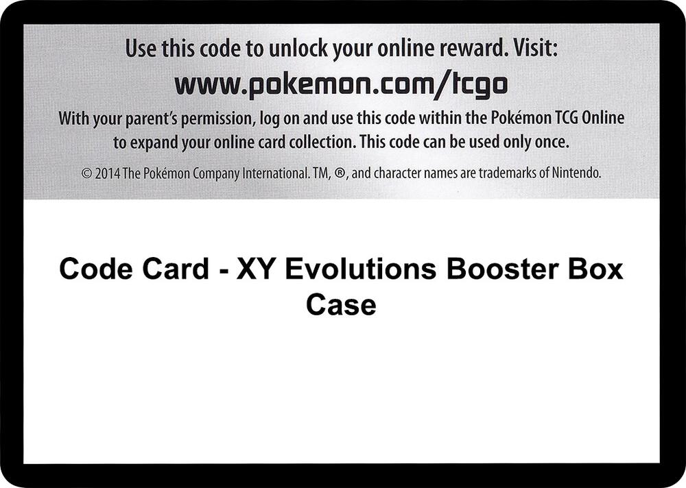 Code Card - XY Evolutions Booster Box Case, XY - Evolutions P280378