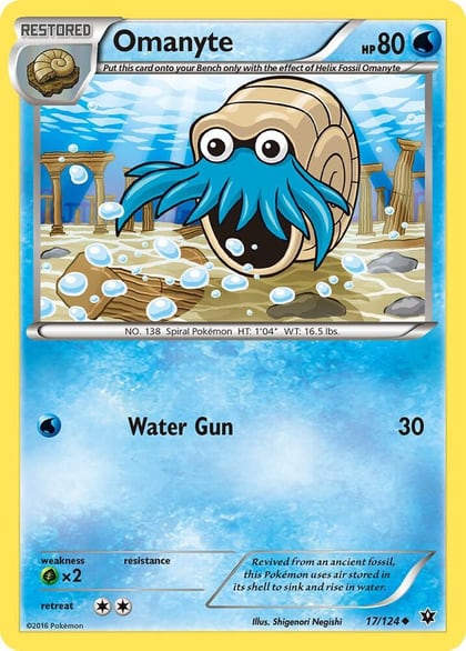 Omanyte, XY - Fates Collide 17/124
