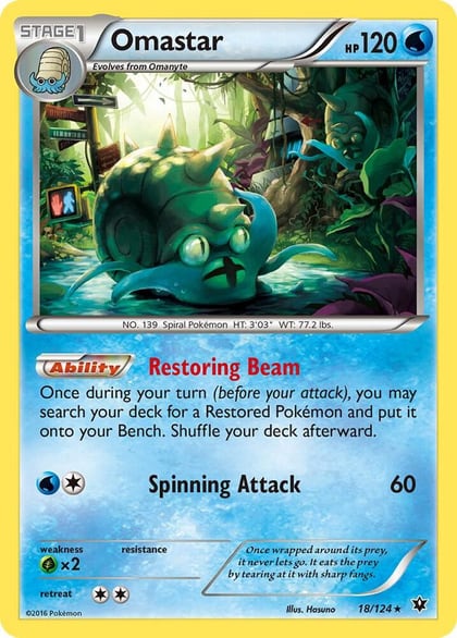 Omastar, XY - Fates Collide 18/124