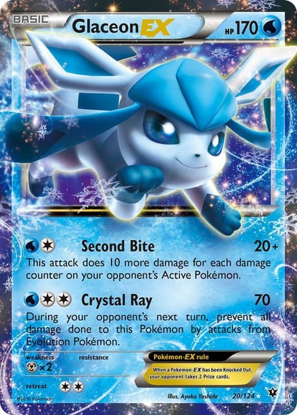 Glaceon EX, XY - Fates Collide 20/124