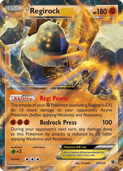 Regirock EX, XY - Fates Collide 43/124