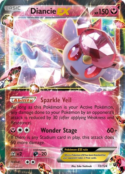 Diancie EX, XY - Fates Collide 72/124