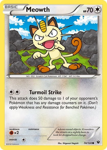 Meowth, XY - Fates Collide 74/124