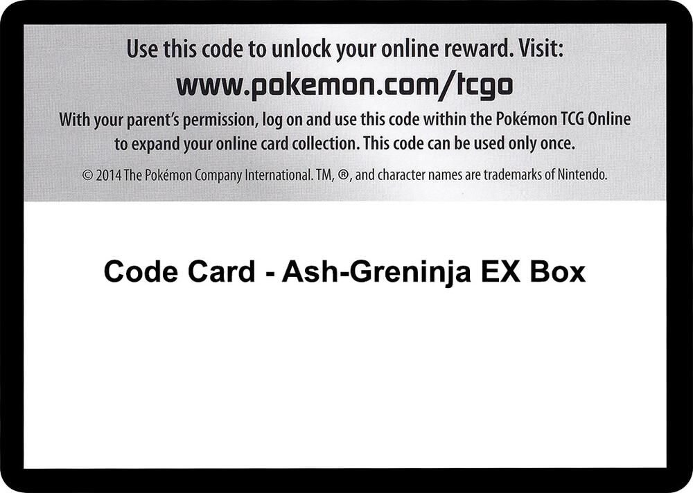 Code Card - Ash-Greninja EX Box, XY - Fates Collide P280381