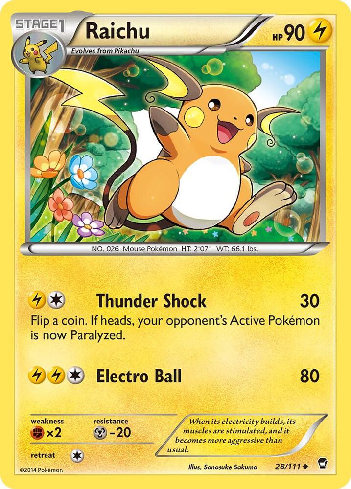 Raichu, XY - Furious Fists 28/111