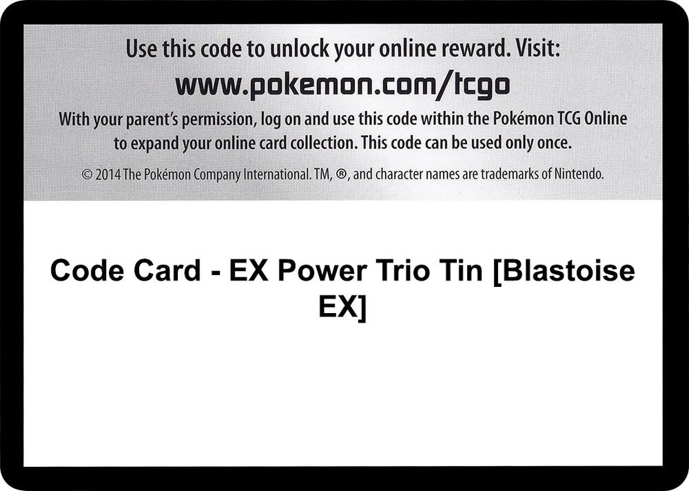 Code Card - EX Power Trio Tin [Blastoise EX], XY - Furious Fists P280415