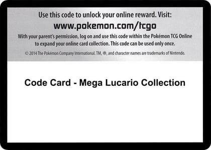 Code Card - Mega Lucario Collection, XY - Furious Fists P280430